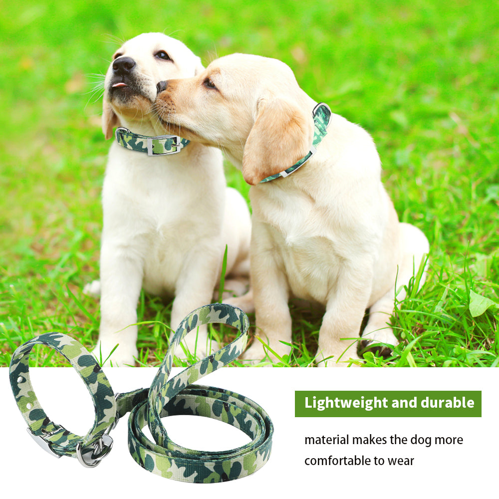 Charkool Dog Collar and Leash Set, Nylon Collar Leash for Medium Dogs