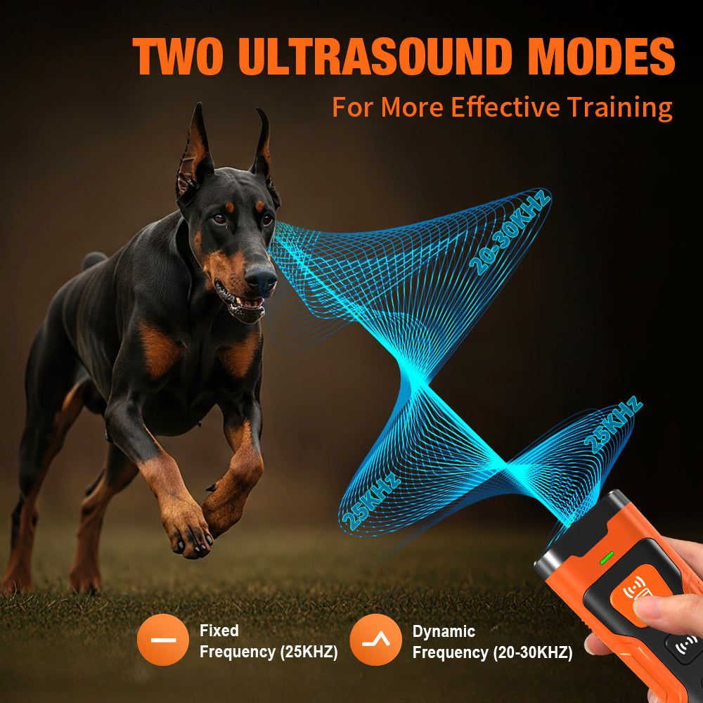 Charkool Dog Bark Deterrent Device, 6 Training Modes 23 FT Range Barks No More, Rechargeable Behavior Corrector, Stop Barking, Jumping, Aggression Without Yelling