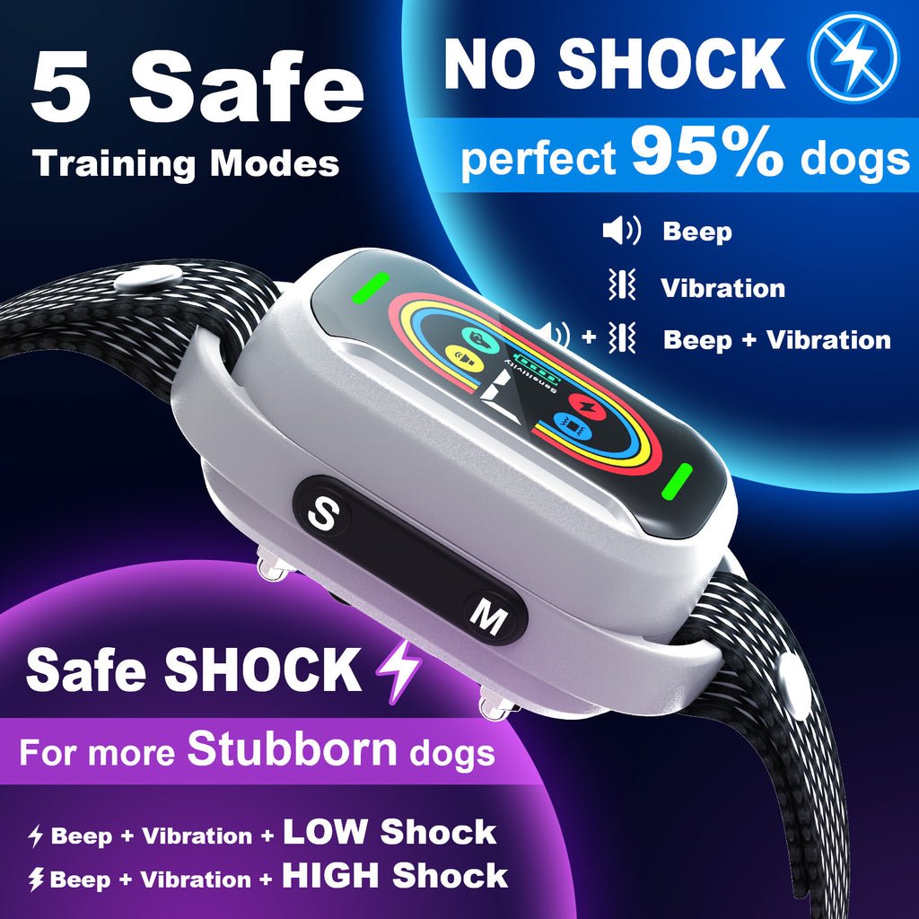 Jewyow Dog Training Collar – Shock Collar for Dogs with Remote, 7 Adjustable Sensitivity, Waterproof Bark Collar for Large/Medium Breeds