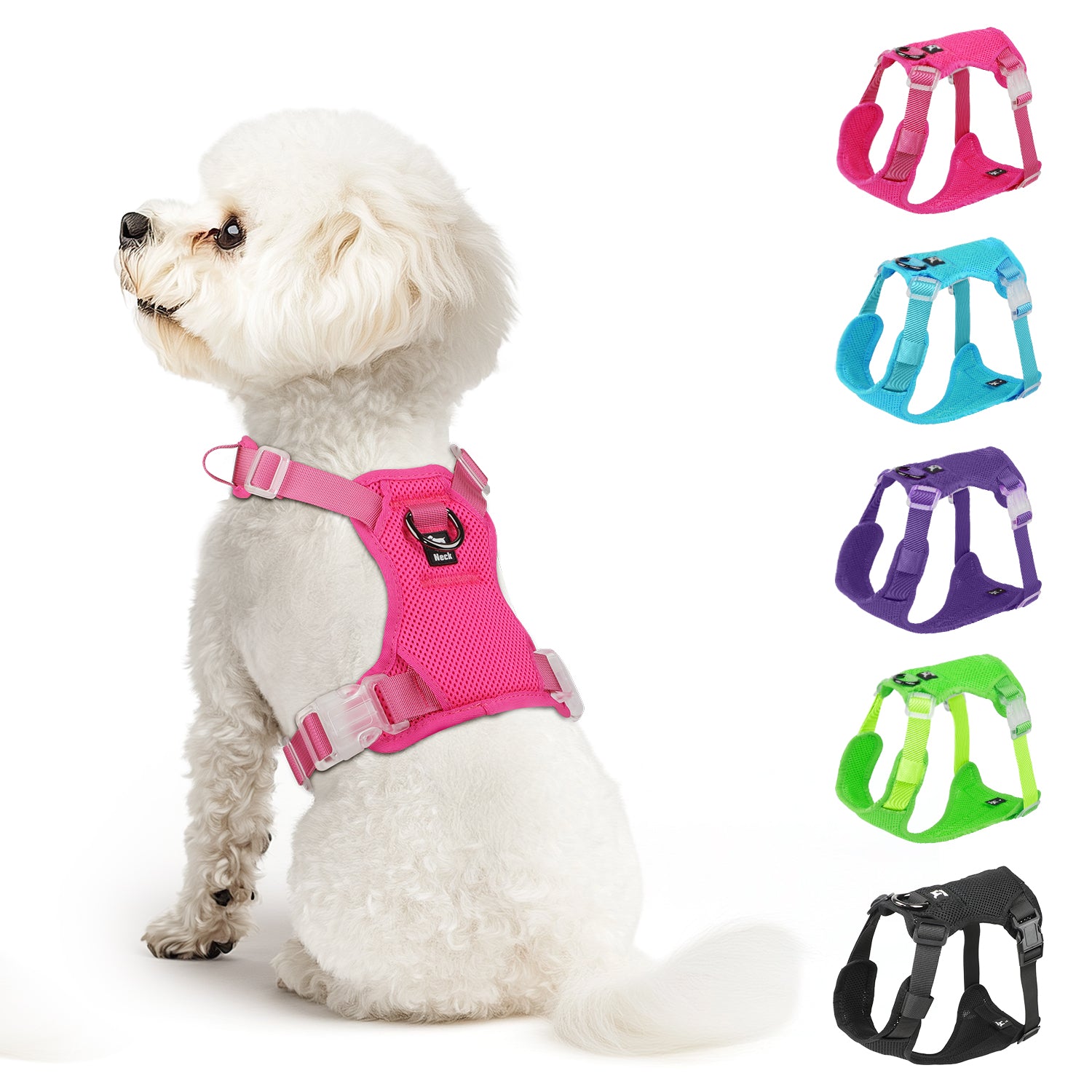 Jewyow No Pull Dog Harness, Adjustable Dog Vest with Soft Padding, Heavy Duty Dog Harness for Small, Medium, Large Dogs