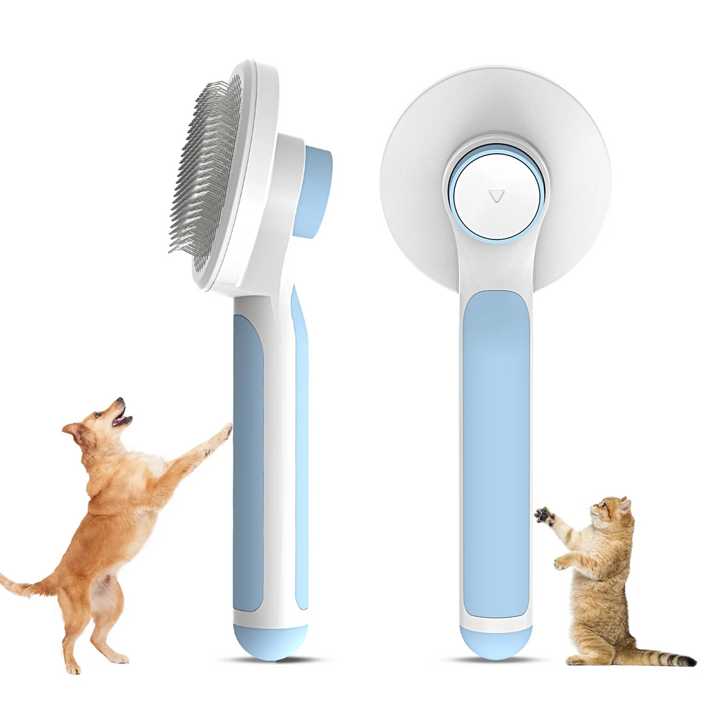 Charkool Dog brush for shedding, Grooming, Dog & Cat Brushes Deshedding with Release Button for Self Cleaning