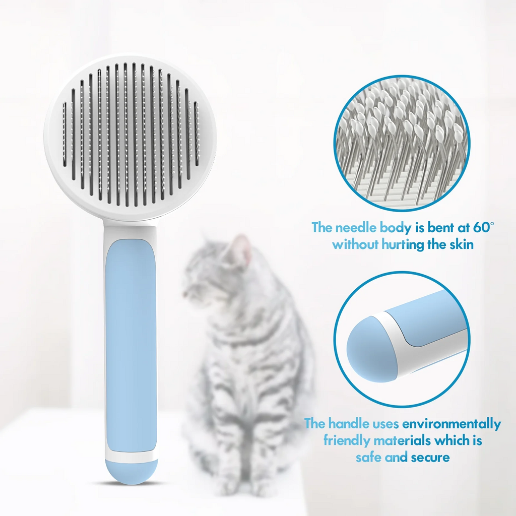 Charkool Dog brush for shedding, Grooming, Dog & Cat Brushes Deshedding with Release Button for Self Cleaning