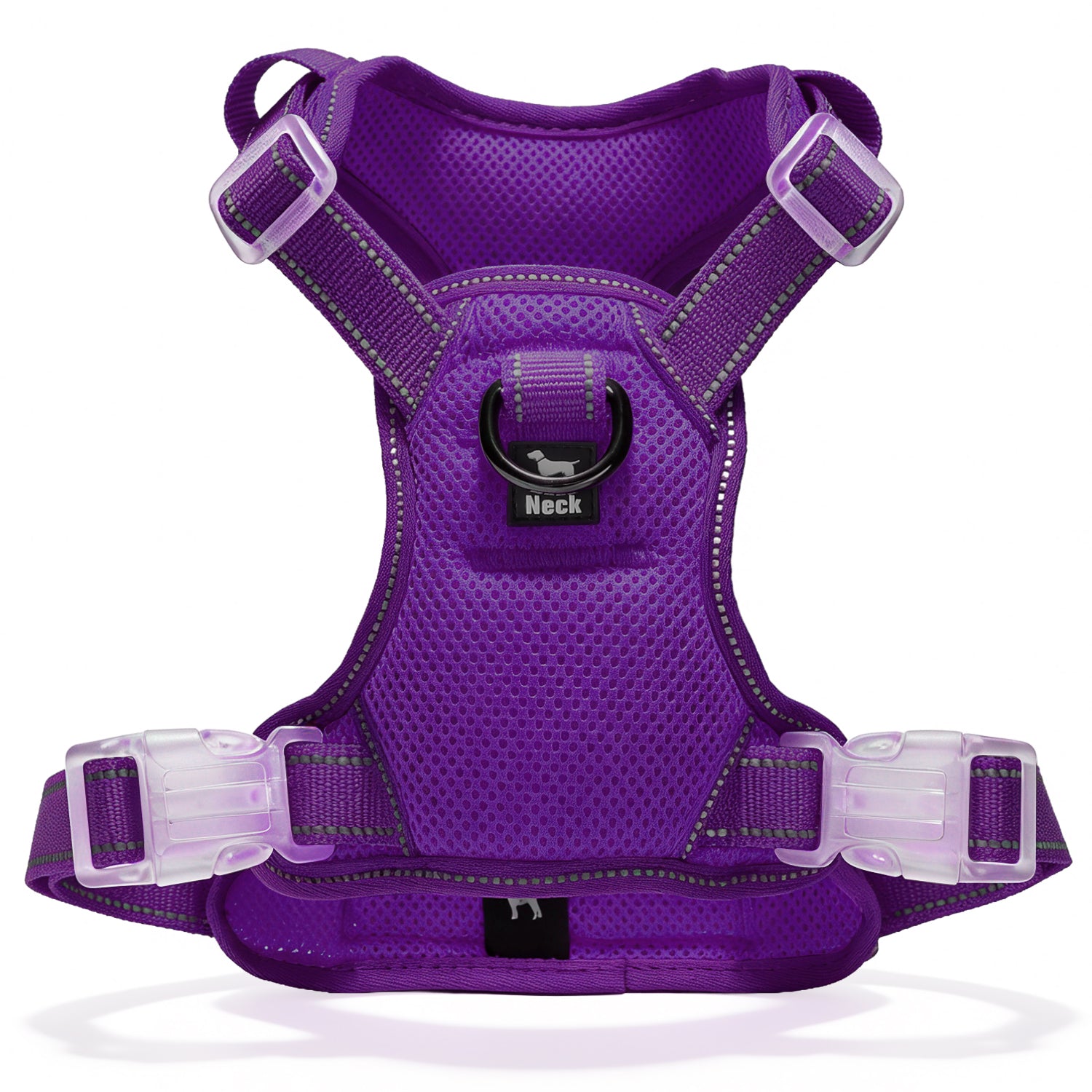 Jewyow Adjustable No-Pull Harness: Reflective Dog Vest with Handle | Soft Padding & Breathable Harness for Small Dogs, Black,XS