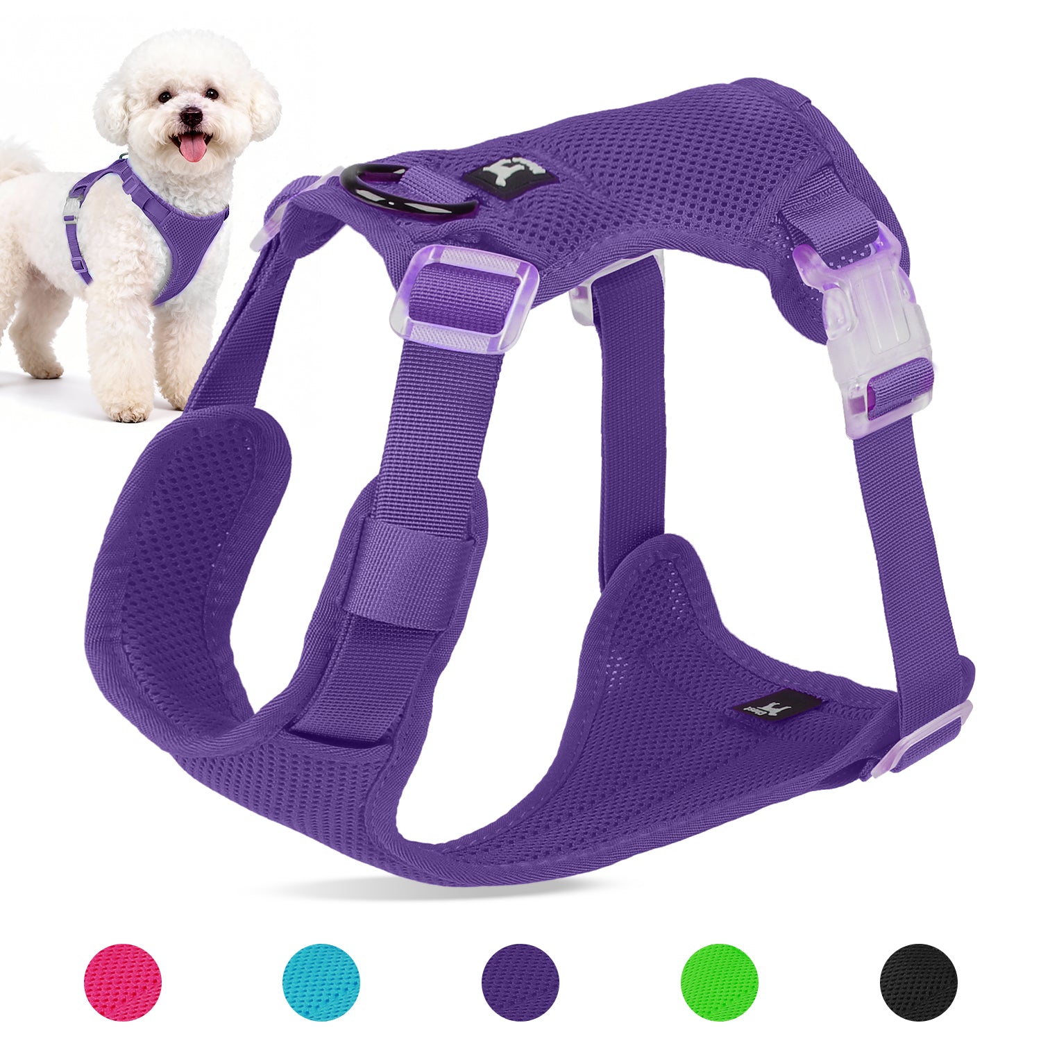 Jewyow No Pull Dog Harness, Adjustable Dog Vest with Soft Padding, Heavy Duty Dog Harness for Small, Medium, Large Dogs
