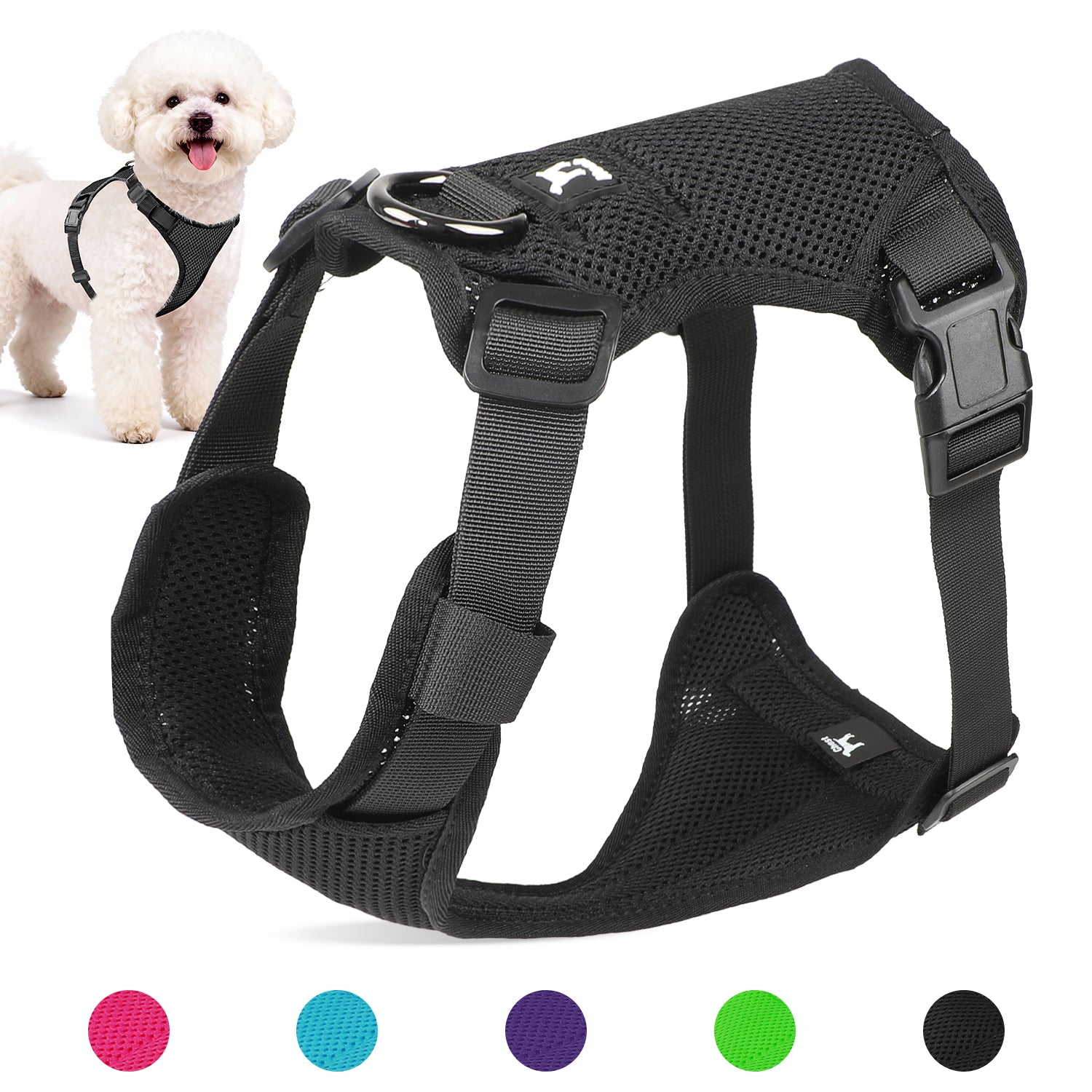 Jewyow No Pull Dog Harness, Adjustable Dog Vest with Soft Padding, Heavy Duty Dog Harness for Small, Medium, Large Dogs