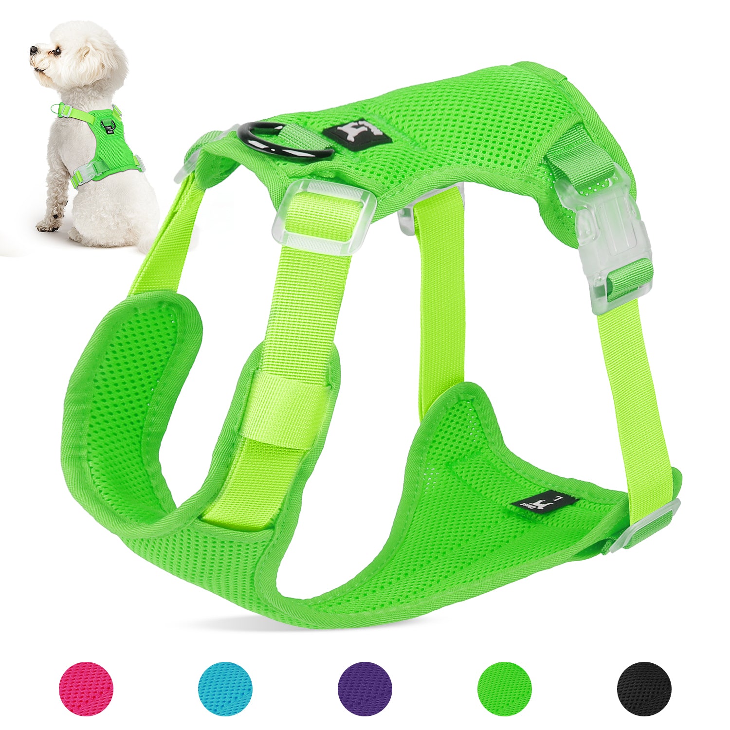 Jewyow No Pull Dog Harness, Adjustable Dog Vest with Soft Padding, Heavy Duty Dog Harness for Small, Medium, Large Dogs
