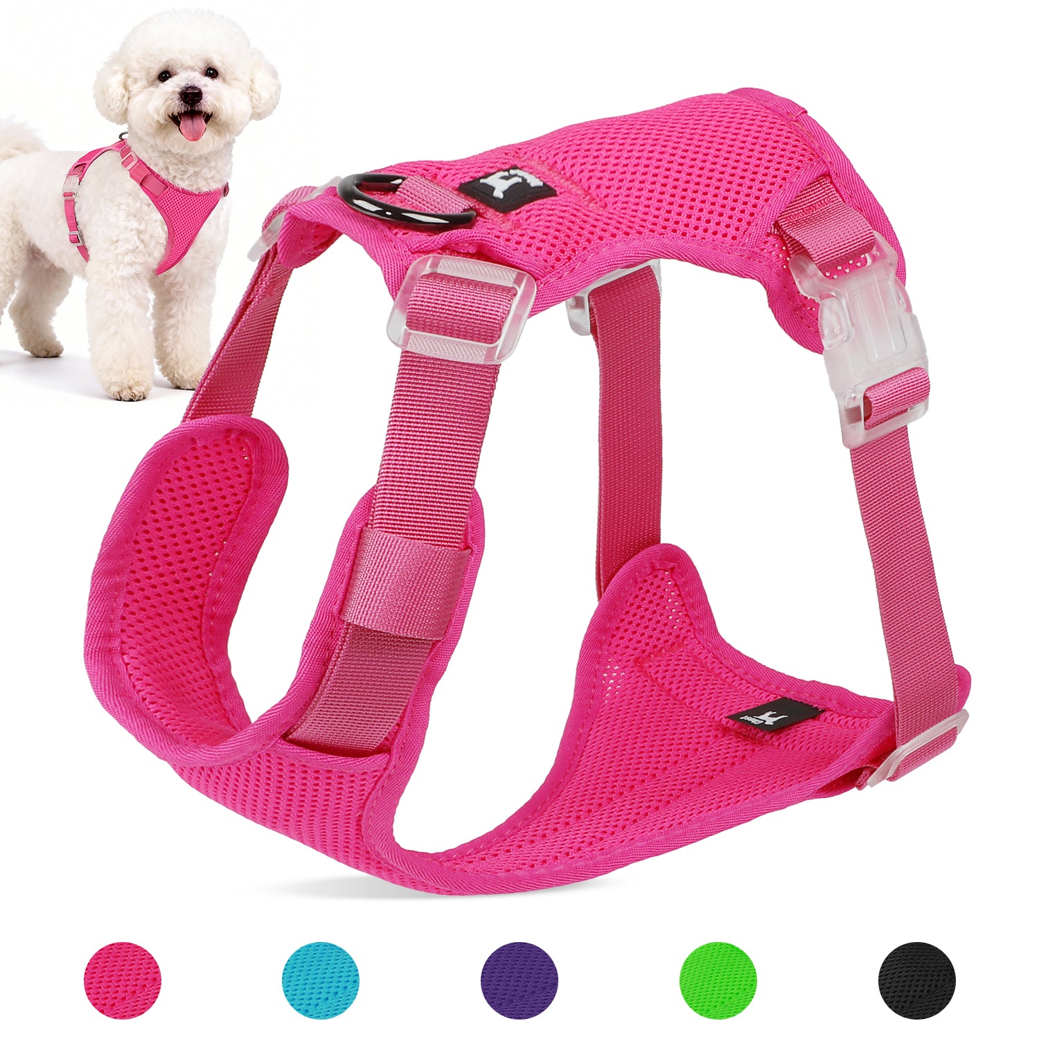 Jewyow No Pull Dog Harness, Adjustable Dog Vest with Soft Padding, Heavy Duty Dog Harness for Small, Medium, Large Dogs