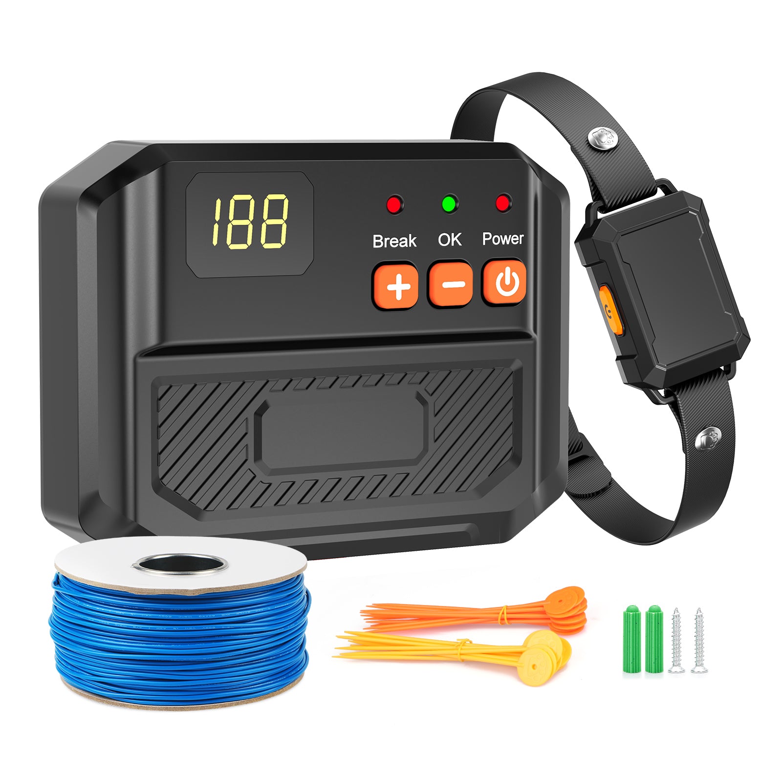 Charkool Electric Dog Fence 656Ft Wired In-Ground Fence for Dog, Waterproof Collar,Waterproof Shock Training Collars Receiver Tone Correction (Fence)