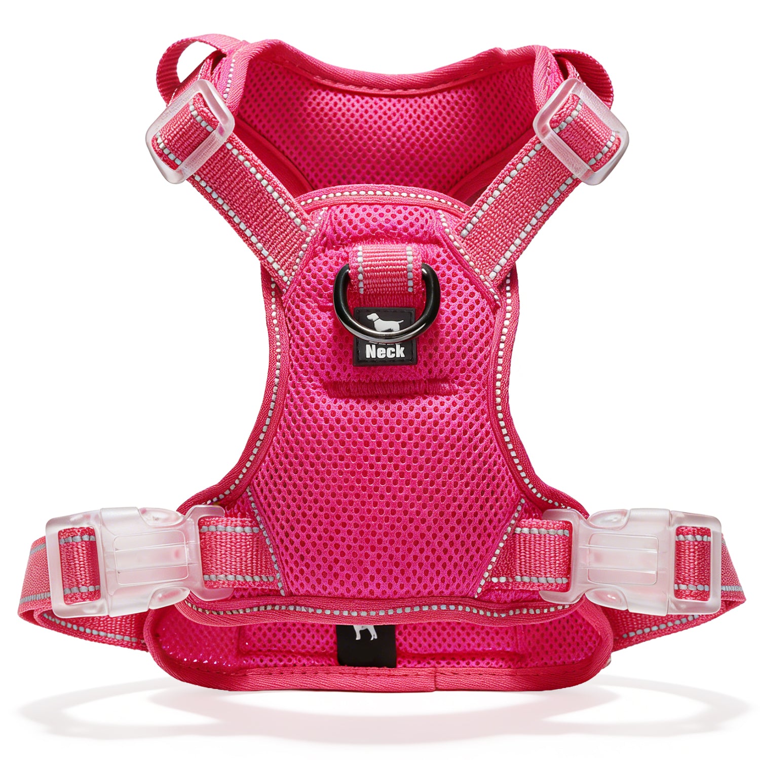 Jewyow Adjustable No-Pull Harness: Reflective Dog Vest with Handle | Soft Padding & Breathable Harness for Small Dogs, Black,XS
