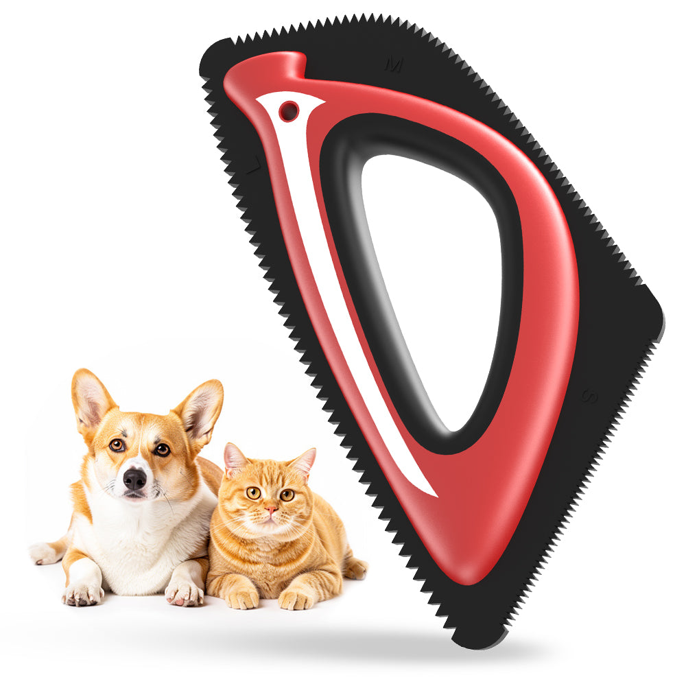 Jewyow Pet Hair Remover Brush – Efficient Dog & Cat Hair Removal Tool for Furniture, Carpet, Car Interior, Couch & Mats, Ergonomic & Durable (Red)