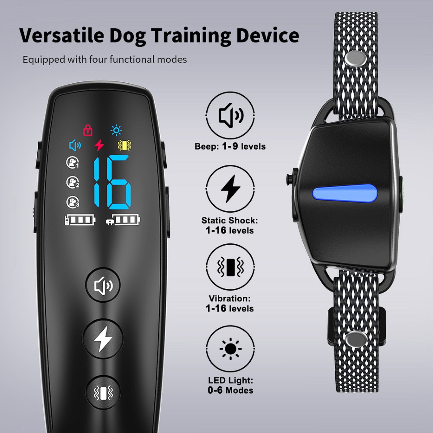 Charkool Dog Training Collars with Remote 2600ft, Smart Dog Shock Collar with 4 Training Modes and Training Icons, Waterproof Electric Dog Shockers for Large and Medium Dogs