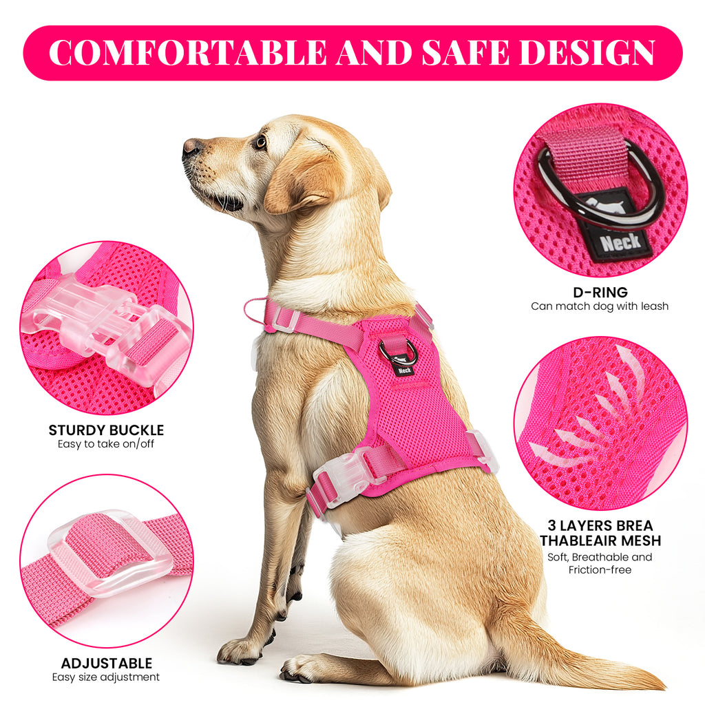 Jewyow No Pull Dog Harness, Adjustable Dog Vest with Soft Padding, Heavy Duty Dog Harness for Small, Medium, Large Dogs