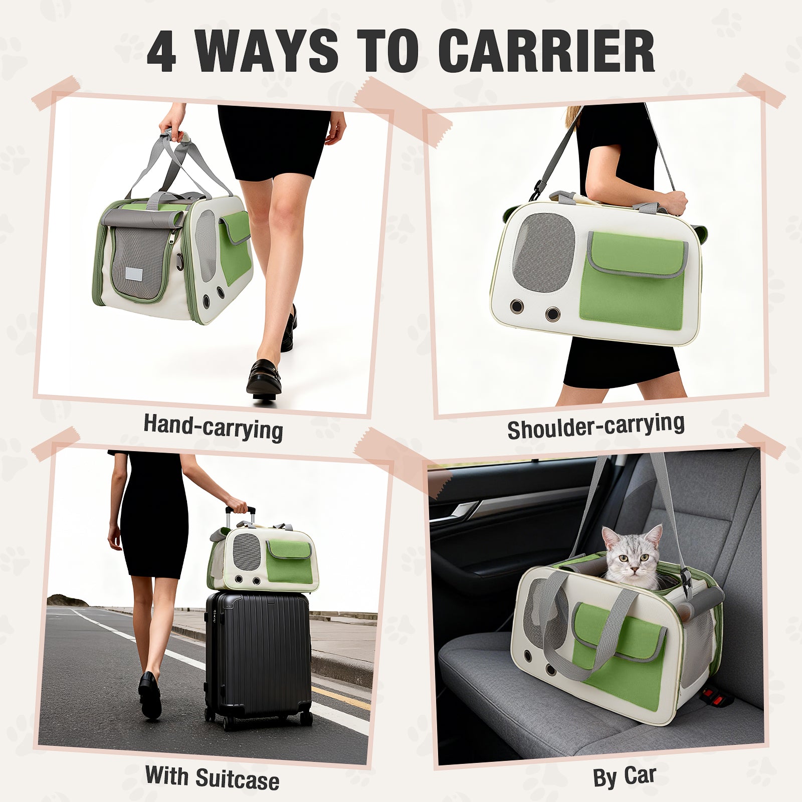 Jewyow Cat Carrier – Pet Carrier for Cats & Dogs, Enhanced Ventilation, Safety Locking Zippers, Padded Shoulder Strap
