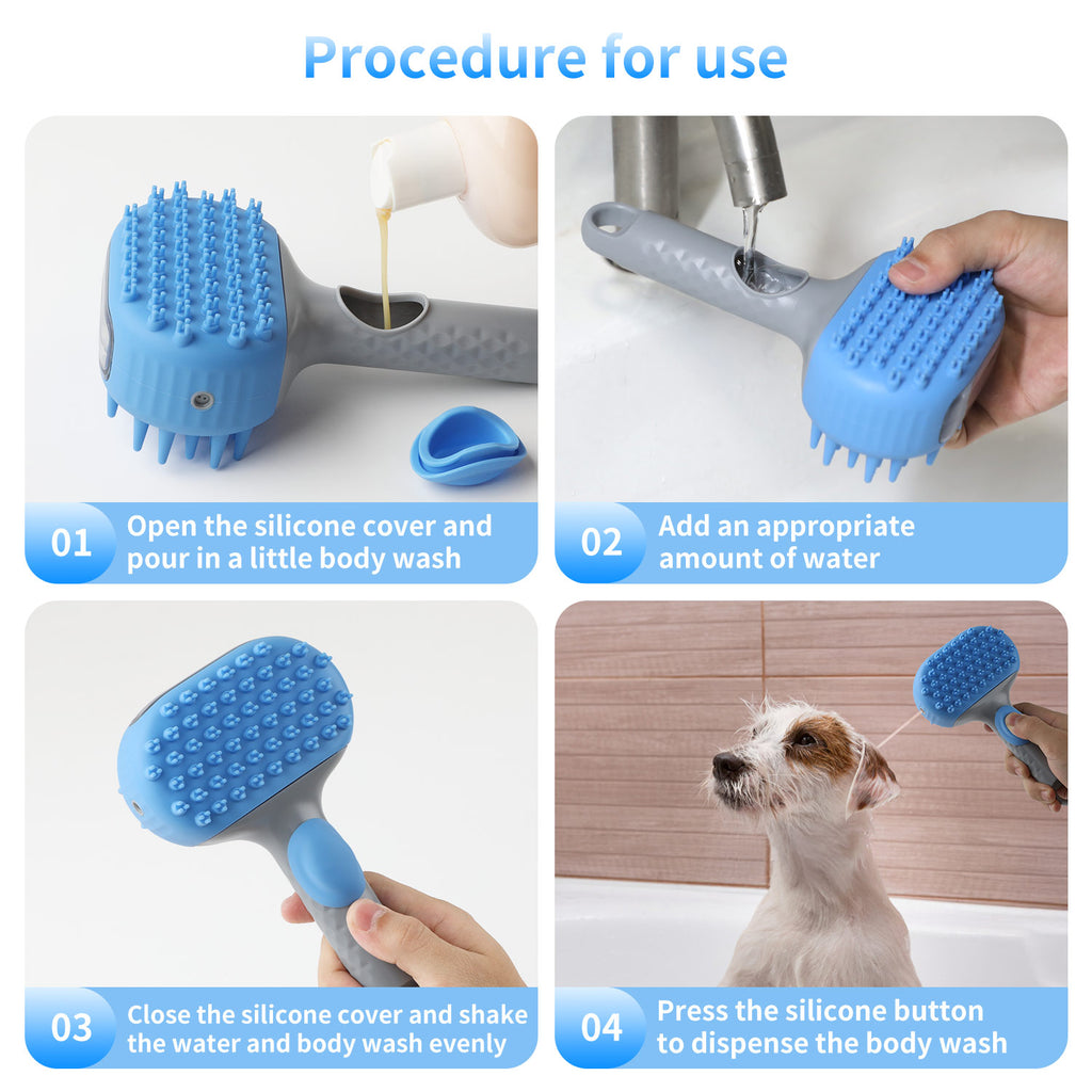 Dog Bath Brush, Dog Shampoo&Scrubber Brush for Bath Pet Supplies Dog Bathing Brush Scrubber Dog Shower/Grooming/Washing Brush for Short & Long Haired Dogs/Cats