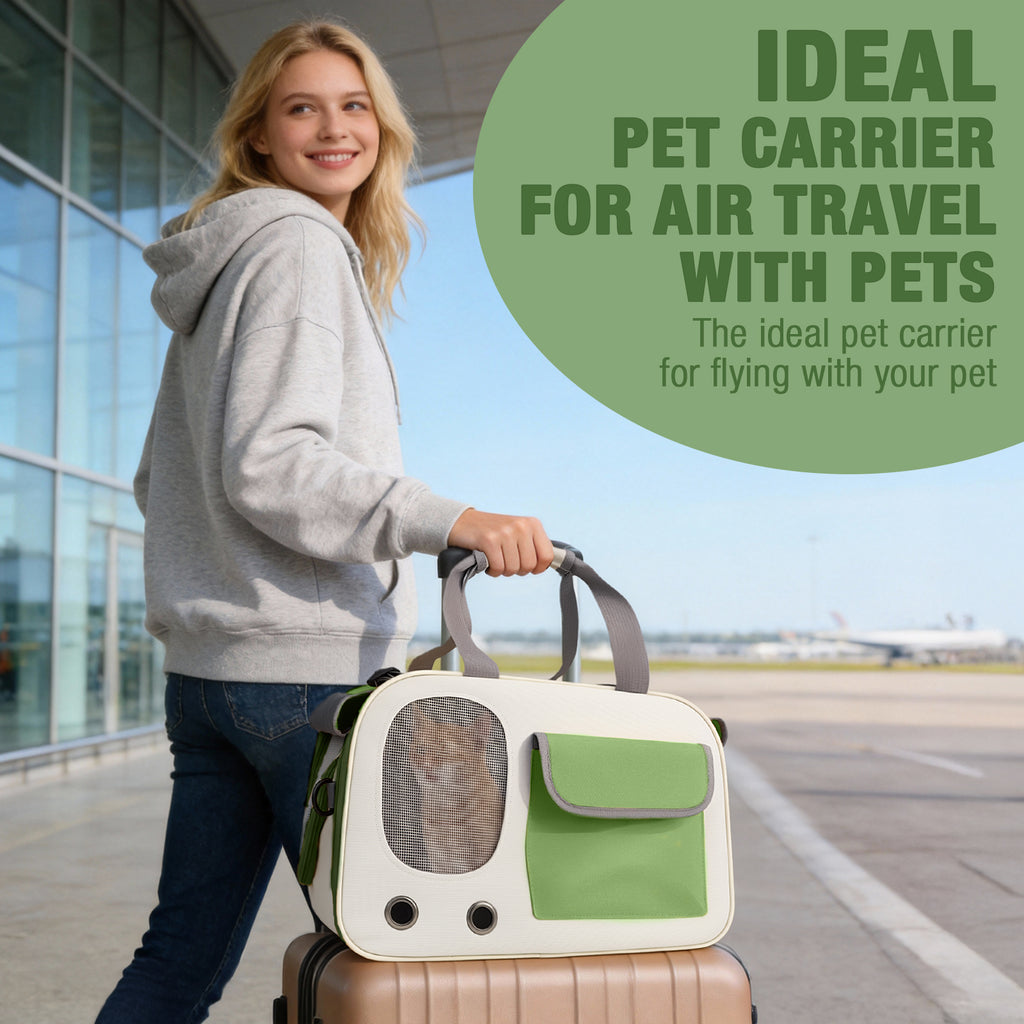 Jewyow Cat Carrier – Pet Carrier for Cats & Dogs, Enhanced Ventilation, Safety Locking Zippers, Padded Shoulder Strap